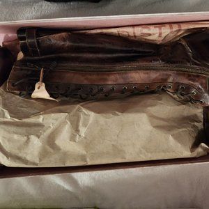 BED | STU Tall Leather Cognac Lace up Boots NWB